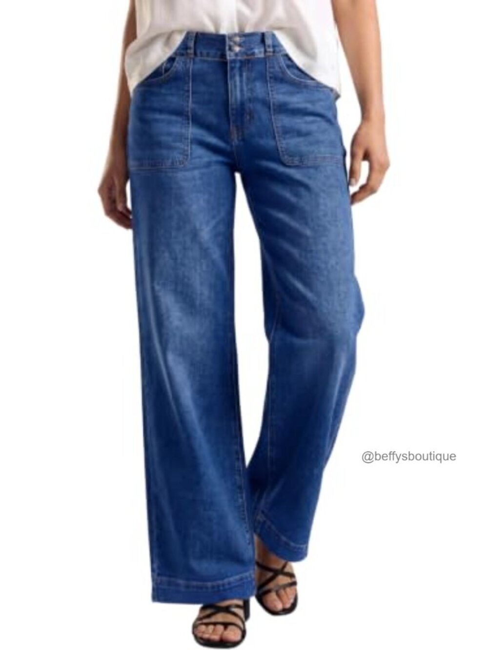 Women's High Waisted Stretchy Straight Leg Jeans